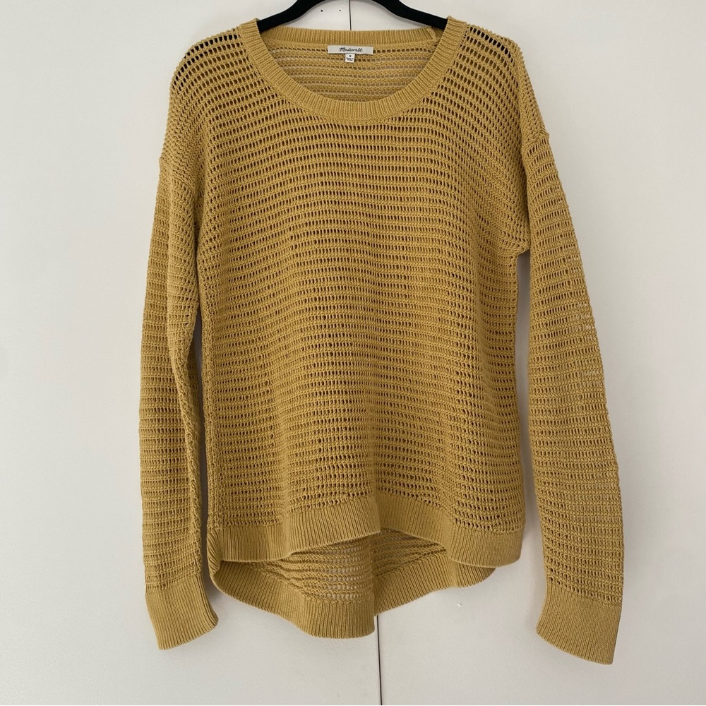 Madewell chartreuse crewneck knit sweater size medium